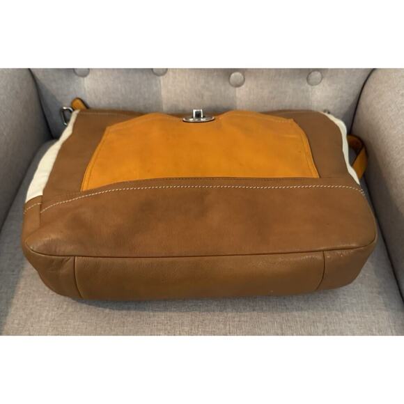 Coach Park Colorblock Brown Leather Hobo Bag 13.5"L x 3"W x 12.5"H Tote F24369 - Picture 8 of 14